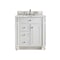 James Martin Vanities Bristol 30in Single Vanity, Bright White w/ 3 CM Carrara Marble Top 157-V30-BW-3CAR - alternate 1
